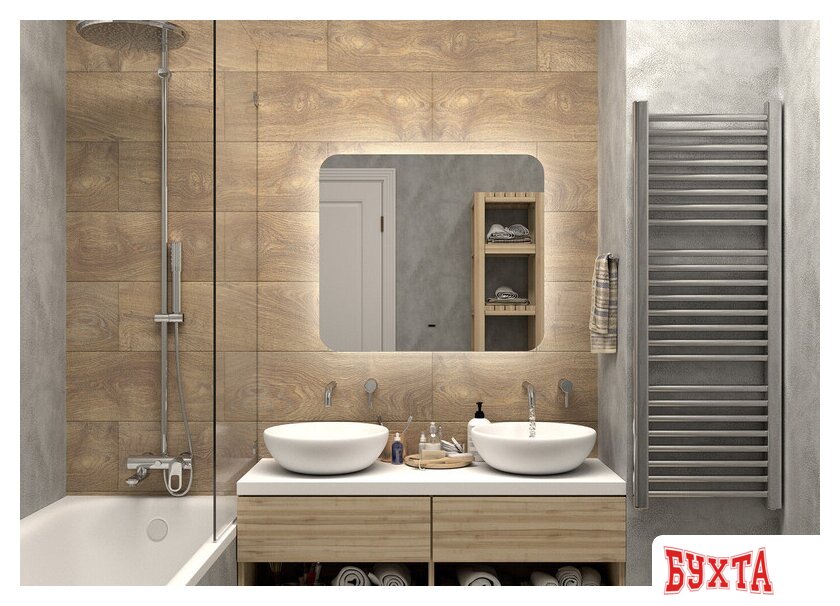 Мебель для ванных комнат Misty Зеркало Адхил 80 АДХ-02-80/70-14 3