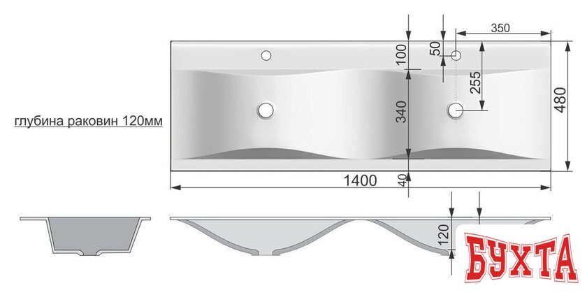 Умывальник Madera Pulsus 140 2