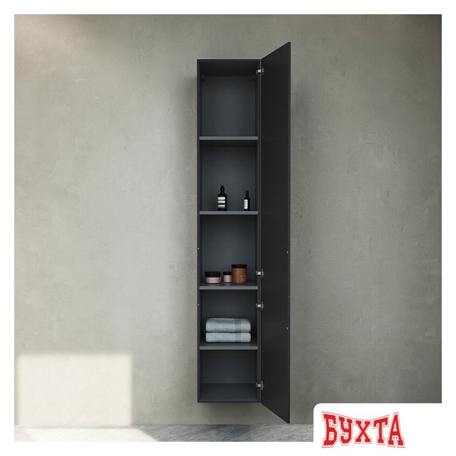 Мебель для ванных комнат AM.PM Шкаф-пенал GEM M90CHR0306BM (черный матовый) 2