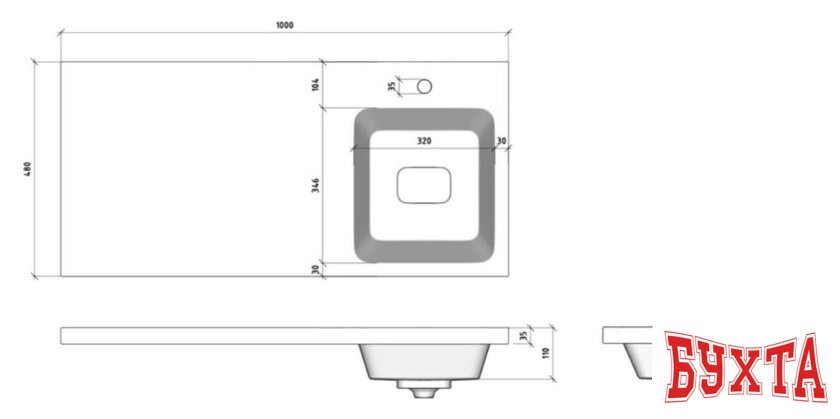 Умывальник Madera Kamilla 100 R 5