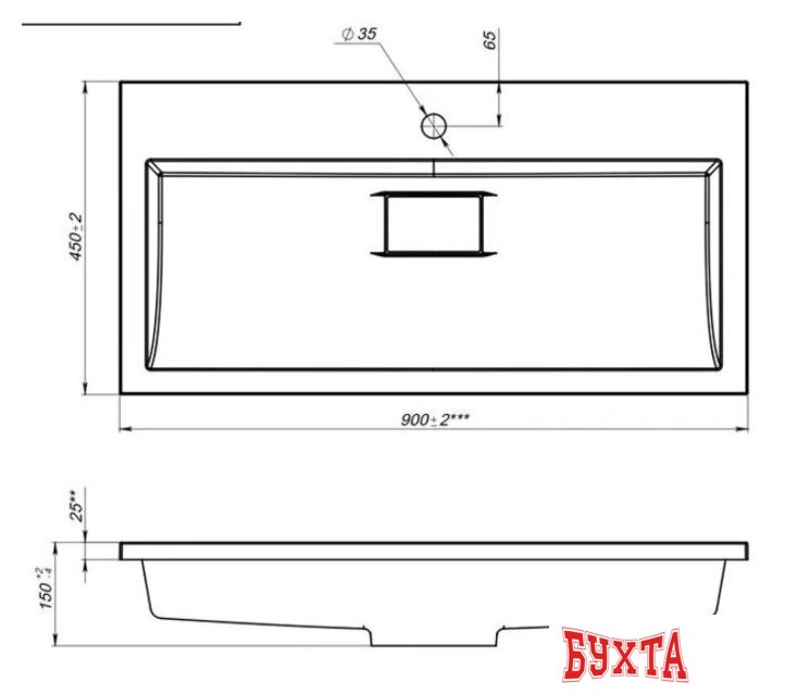 Умывальник Versalia Absolute 90 3