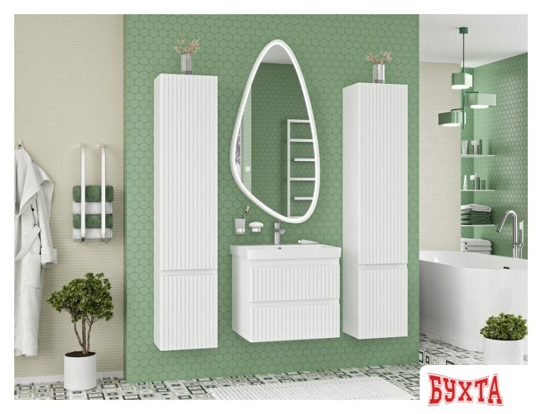 Мебель для ванных комнат Brevita Шкаф-пенал Victory 35 VIC-05035-010L (белый матовый) 5