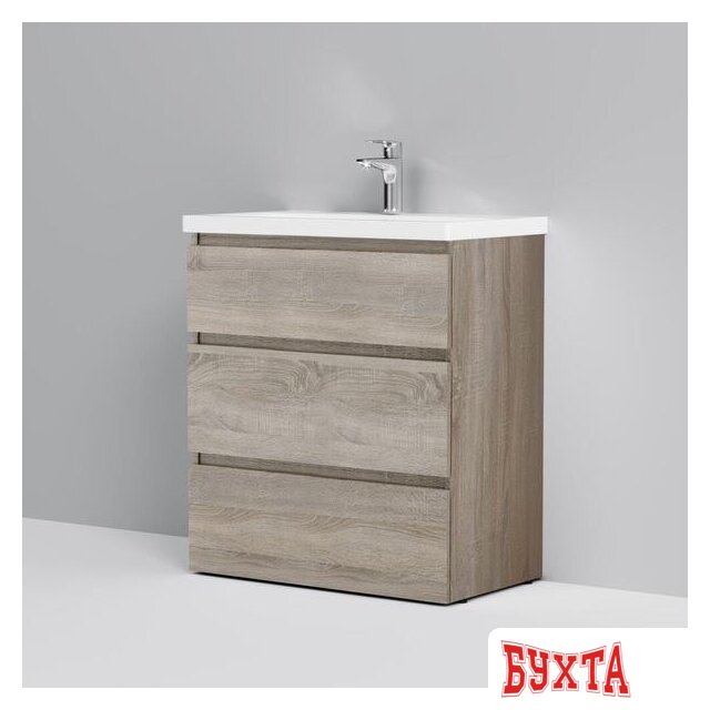 Мебель для ванных комнат AM.PM Тумба под умывальник Gem S 75 M91FSX0752OF (3 ящика,светлый дуб) 2