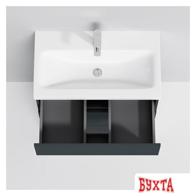 Мебель для ванных комнат AM.PM Тумба под умывальник Gem S 75 M91FSX0752GM (3 ящика, графит) 3