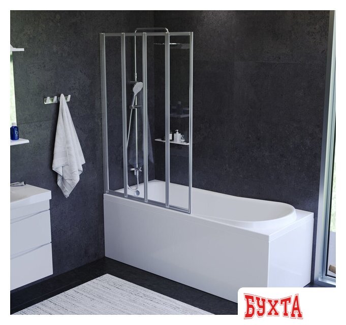 Стеклянная шторка для ванны AM.PM Like W80BS-100-140CT 2