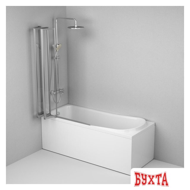 Стеклянная шторка для ванны AM.PM Like W80BS-100-140CT 4