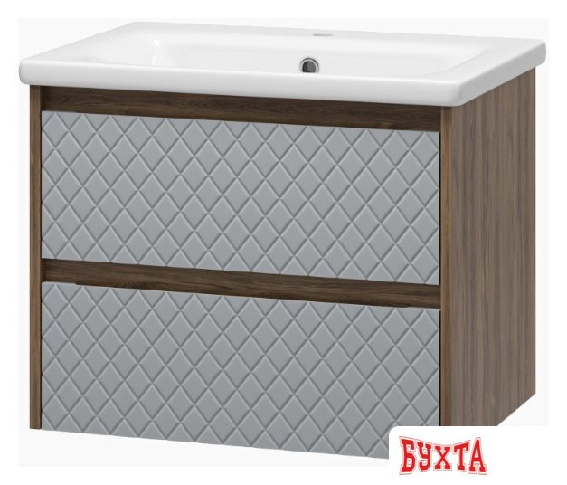 Мебель для ванных комнат Brevita Тумба под умывальник Chester 65 CHE-09065-49502Я (серый/темное дерево) 2