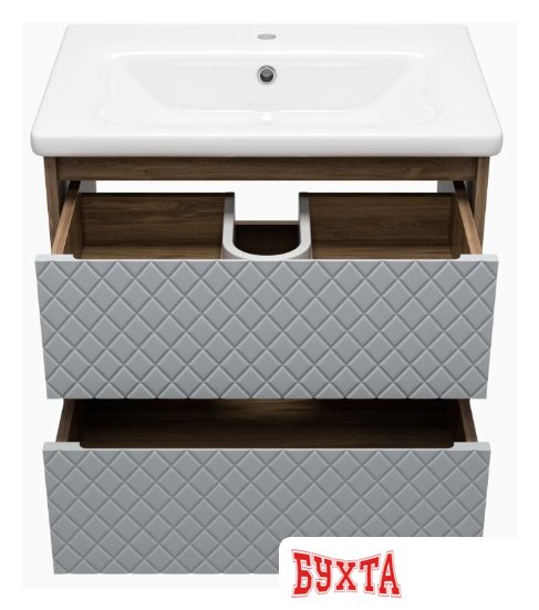 Мебель для ванных комнат Brevita Тумба под умывальник Chester 65 CHE-09065-49502Я (серый/темное дерево) 3