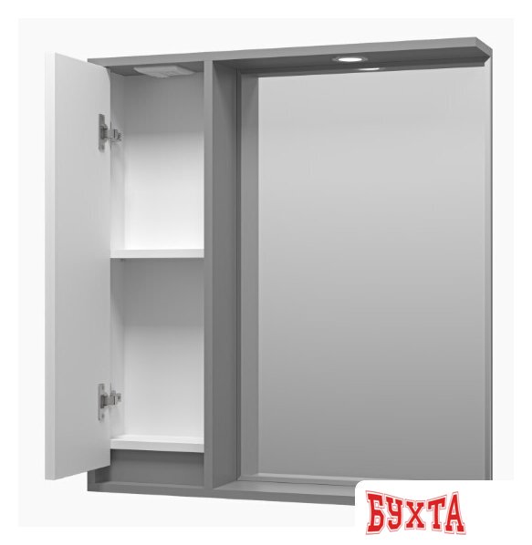 Мебель для ванных комнат Brevita Шкаф с зеркалом Balaton 75 L BAL-04075-01-01Л (серый) 4
