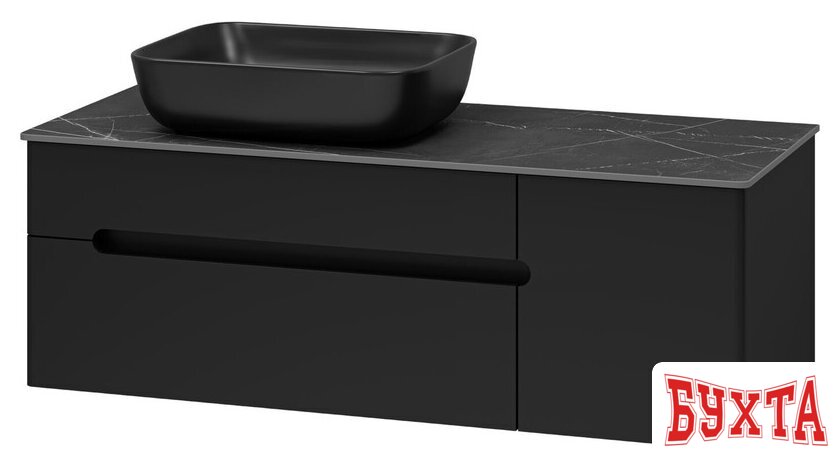 Мебель для ванных комнат Misty Тумба под умывальник Роял 120 П-Роя-01120-021П2Я (подвесная, черный) 4