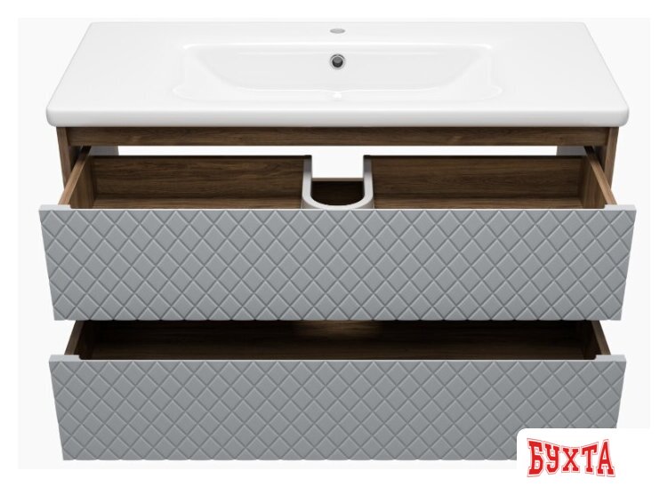 Мебель для ванных комнат Brevita Тумба под умывальник Chester 100 CHE-09100-49502Я (серый/темное дерево) 3
