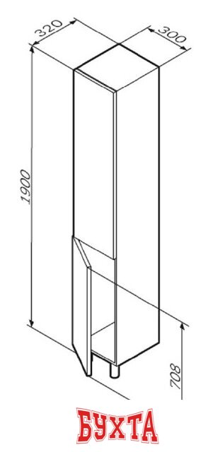Мебель для ванных комнат AM.PM Шкаф-пенал для ванной Gem M90CSR0306WG 4