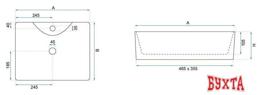 Умывальник Rea Kelly (белый) 3
