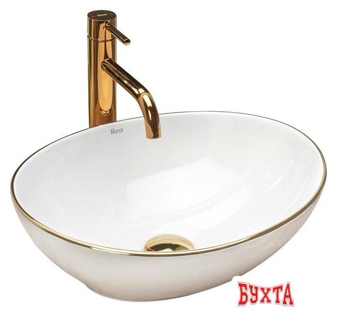 Умывальник Rea Sofia (белый/золотистый)