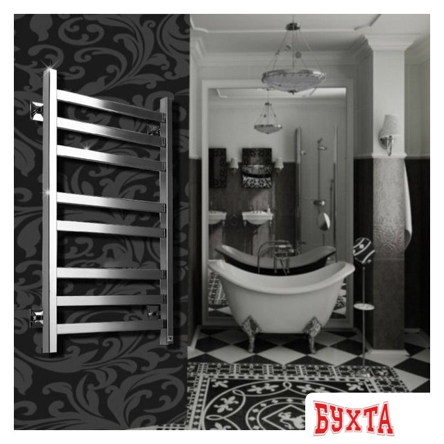 Полотенцесушитель Ростела Квадро V 30 1/2" 6 перекладин 50x60 см 2