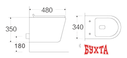 Унитаз подвесной CeramaLux 2615Е 2