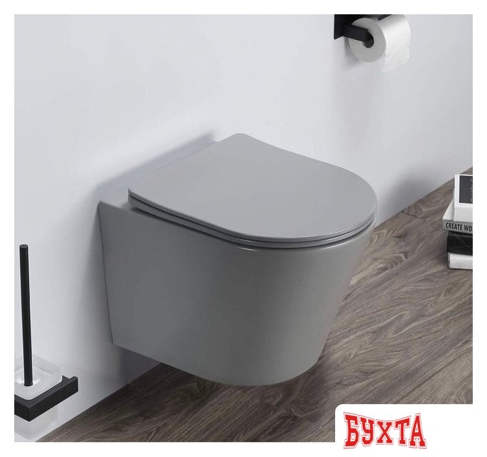 Унитаз подвесной CeramaLux B2330-3MH (светло-серый) 2