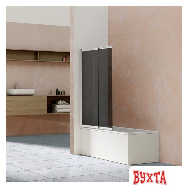 Стеклянная шторка для ванны Vincea VSB-1E100CG (хром/тонированное)