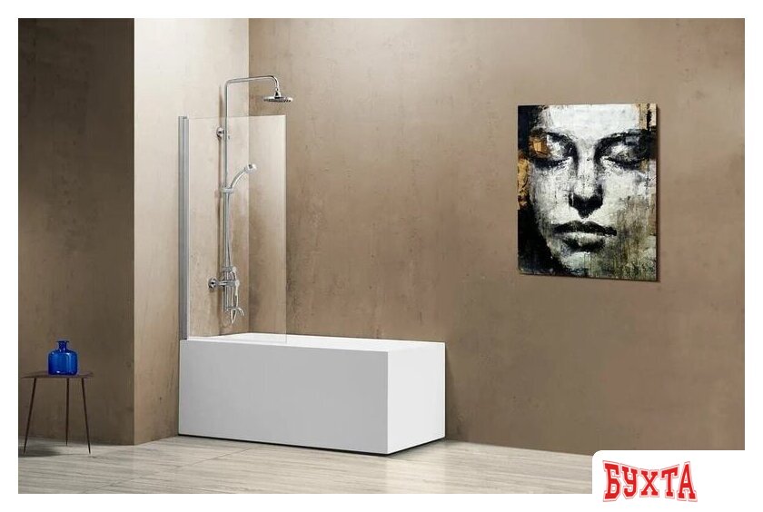 Стеклянная шторка для ванны Vincea VSB VSB-11800CL (хром/прозрачное) 2