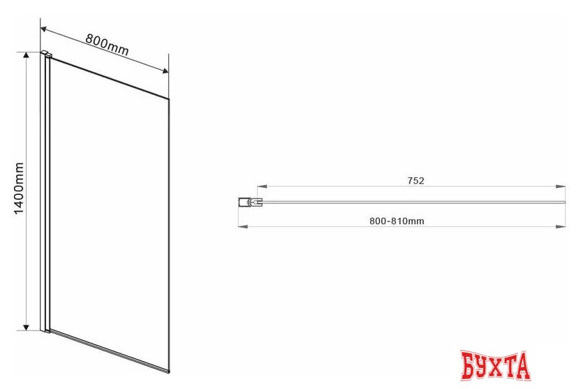 Стеклянная шторка для ванны Vincea VSB VSB-11800CL (хром/прозрачное) 3