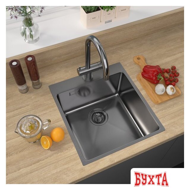 Кухонная мойка ZorG ZRN 5045 Premium PVD Gunblack 5