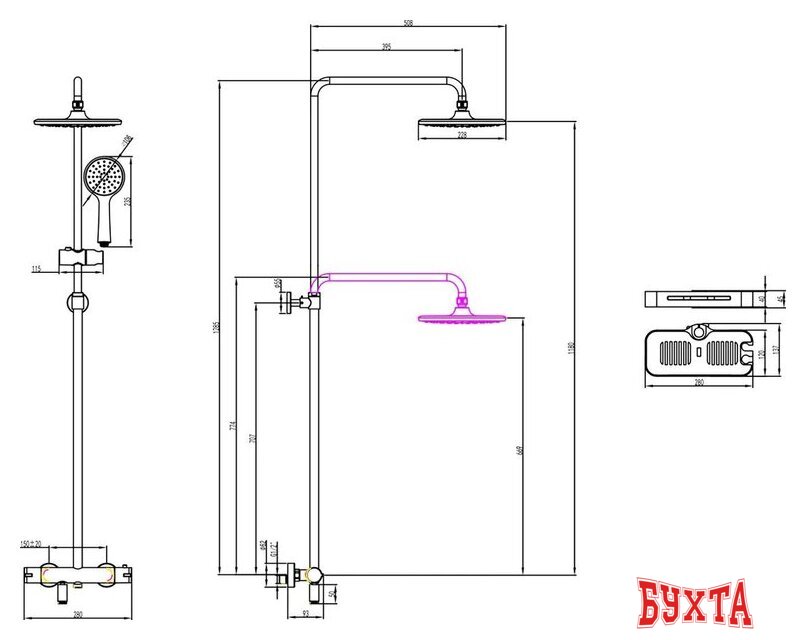 Душевая система Lemark Yeti LM7010C 2