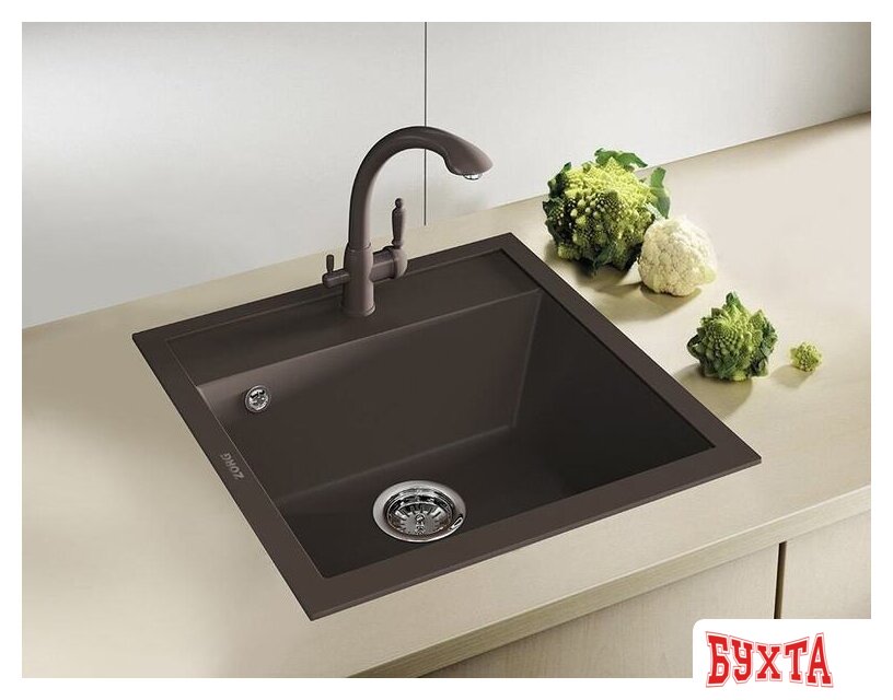 Кухонная мойка ZorG Como 51 (белый камень) 3