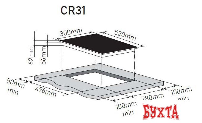 Варочная панель ZorG CR31 black 2