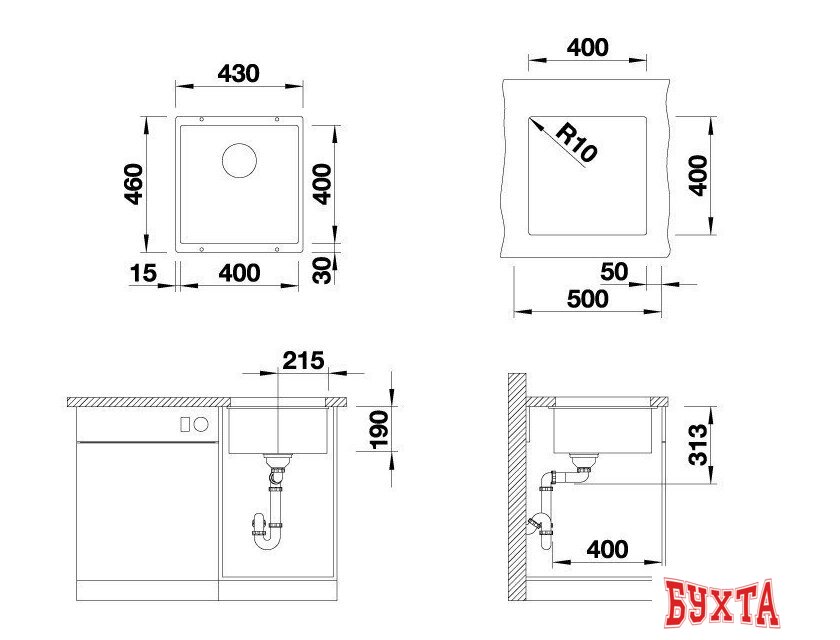 Кухонная мойка ZorG Subline 40 (серый жемчуг) 4