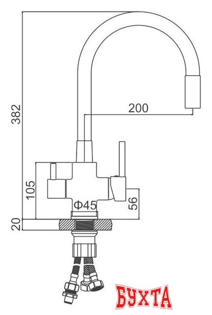 Смеситель Ledeme L74255B-2 2