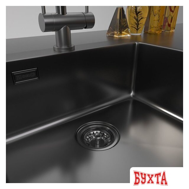 Кухонная мойка ZorG ZRN 5055 Premium PVD Gunblack 4