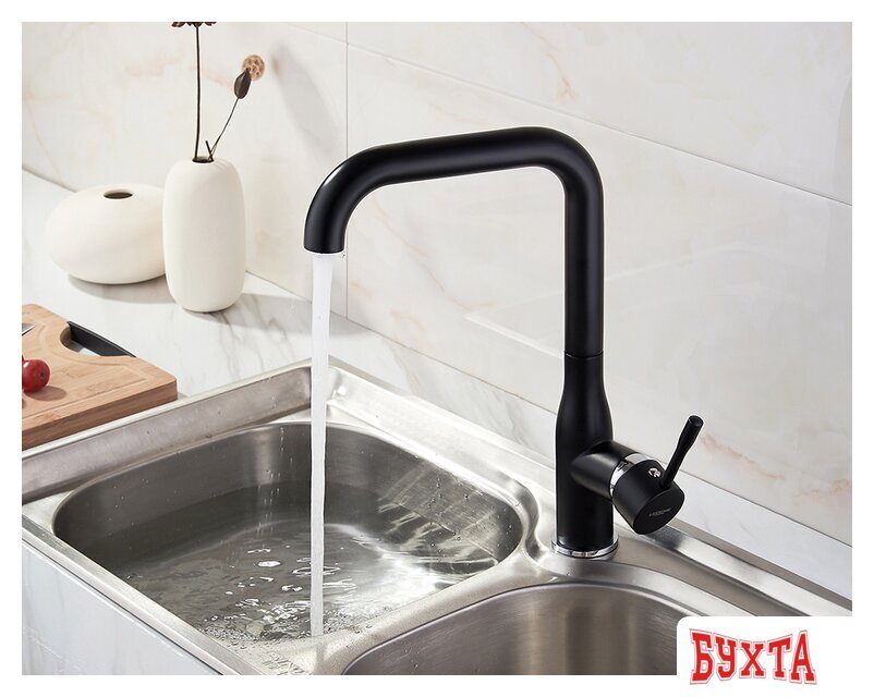 Смеситель Ledeme H98 L4698B (черный матовый) 3