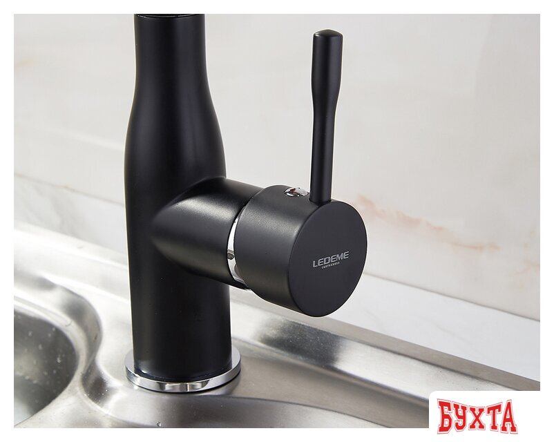 Смеситель Ledeme H98 L4698B (черный матовый) 4
