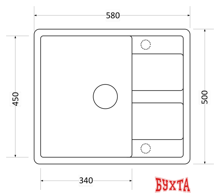 Кухонная мойка ZorG Apollo 58 (черный опал) 3