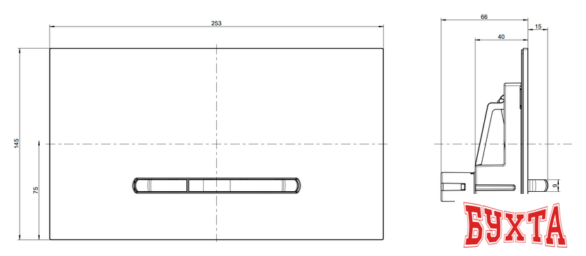 Панель смыва Villeroy & Boch ViConnect 922169D8 (антрацит матовый) 2