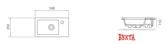 Мебель для ванных комнат Гамма Тумба с умывальником 22оФ8-У 50 Атриа-9050 3