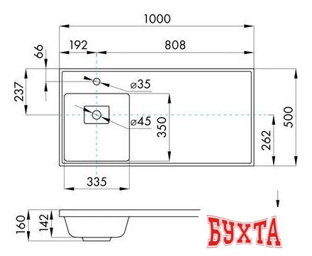Умывальник Акватон Лайн 100 1A72853KLF01L 4