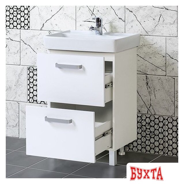Мебель для ванных комнат Акваль Тумба Верна 60 под умывальник Бергамо 60 2