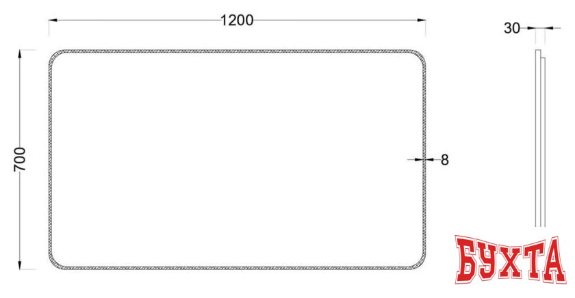 Мебель для ванных комнат Roxen Зеркало Simon Long 510205-120B 120x70 5