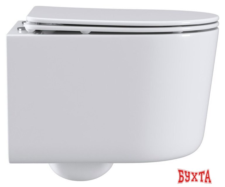 Унитаз подвесной Roxen Simple compact в комплекте с инсталляцией StounFix Dual Fresh 6 в 1 968026 (кнопка: золото глянцевое ) 5