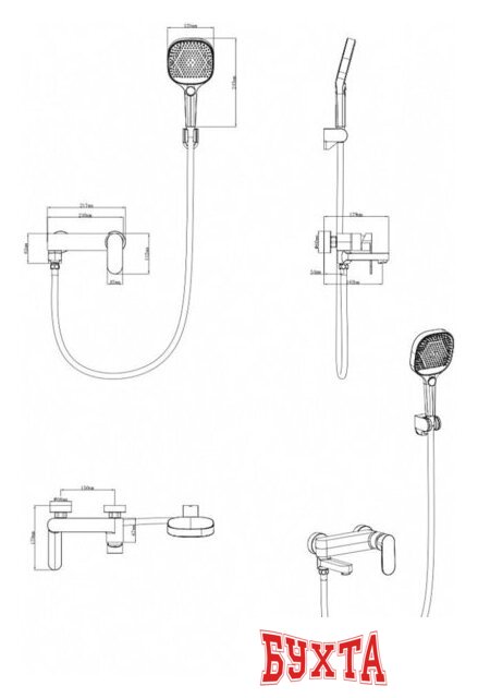 Смеситель Filarete Retta FL2130 (матовое золото) 3