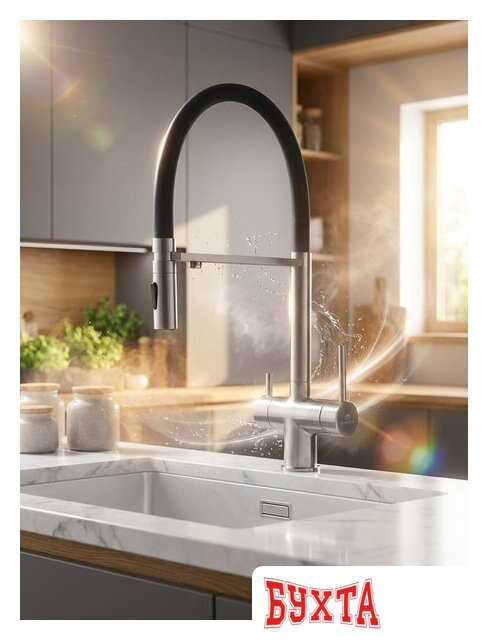 Смеситель Filarete Roun FL3020NK (никель) 5