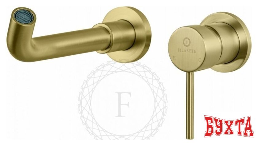 Смеситель Filarete Roun FL4020 (матовое золото) 4