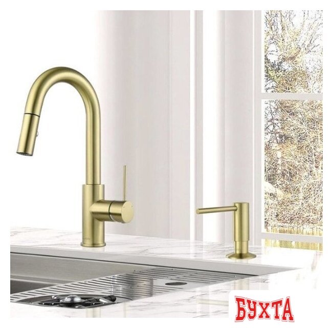 Дозатор для моющего средства Filarete FA020 (матовое золото) 3
