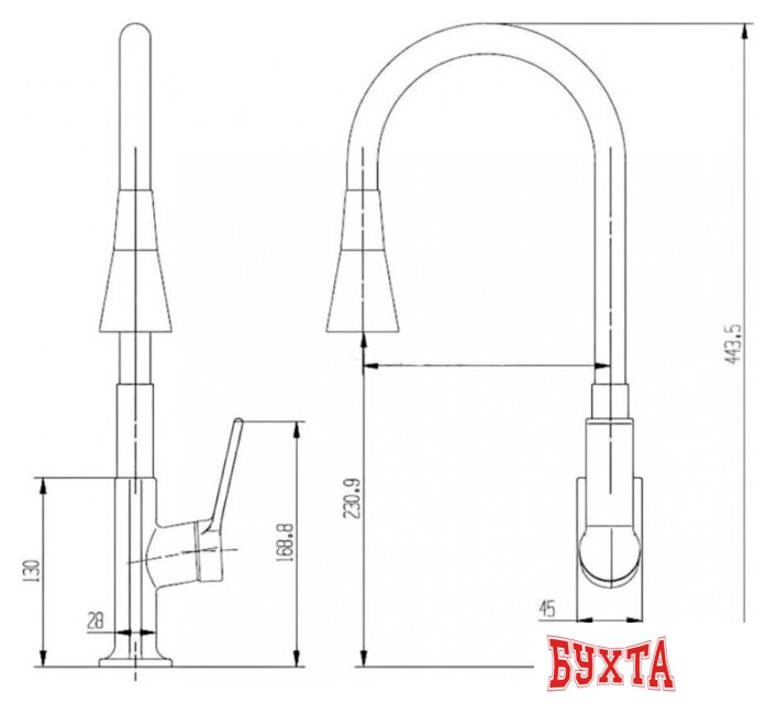 Смеситель Vieir V243524-C 2