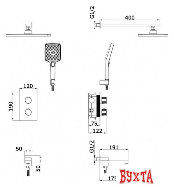 Душевая система Vieir V25004-3S 2
