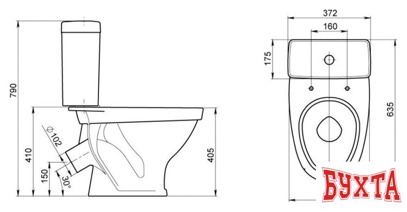 Унитаз напольный Santeri Форвард крап на белом [1.P205.2.S01.00B.F] 2
