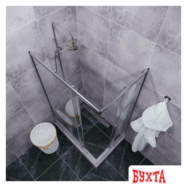 Душевой уголок Triton Вента Хром А1 120х80 без поддона (прозрачное стекло) 4