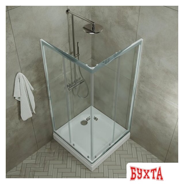 Душевой уголок Triton Вента Хром А1 100х100 без поддона (прозрачное стекло) 3