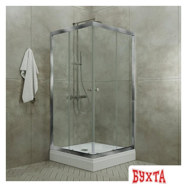 Душевой уголок Triton Вента Хром А1 100х100 без поддона (прозрачное стекло) 4
